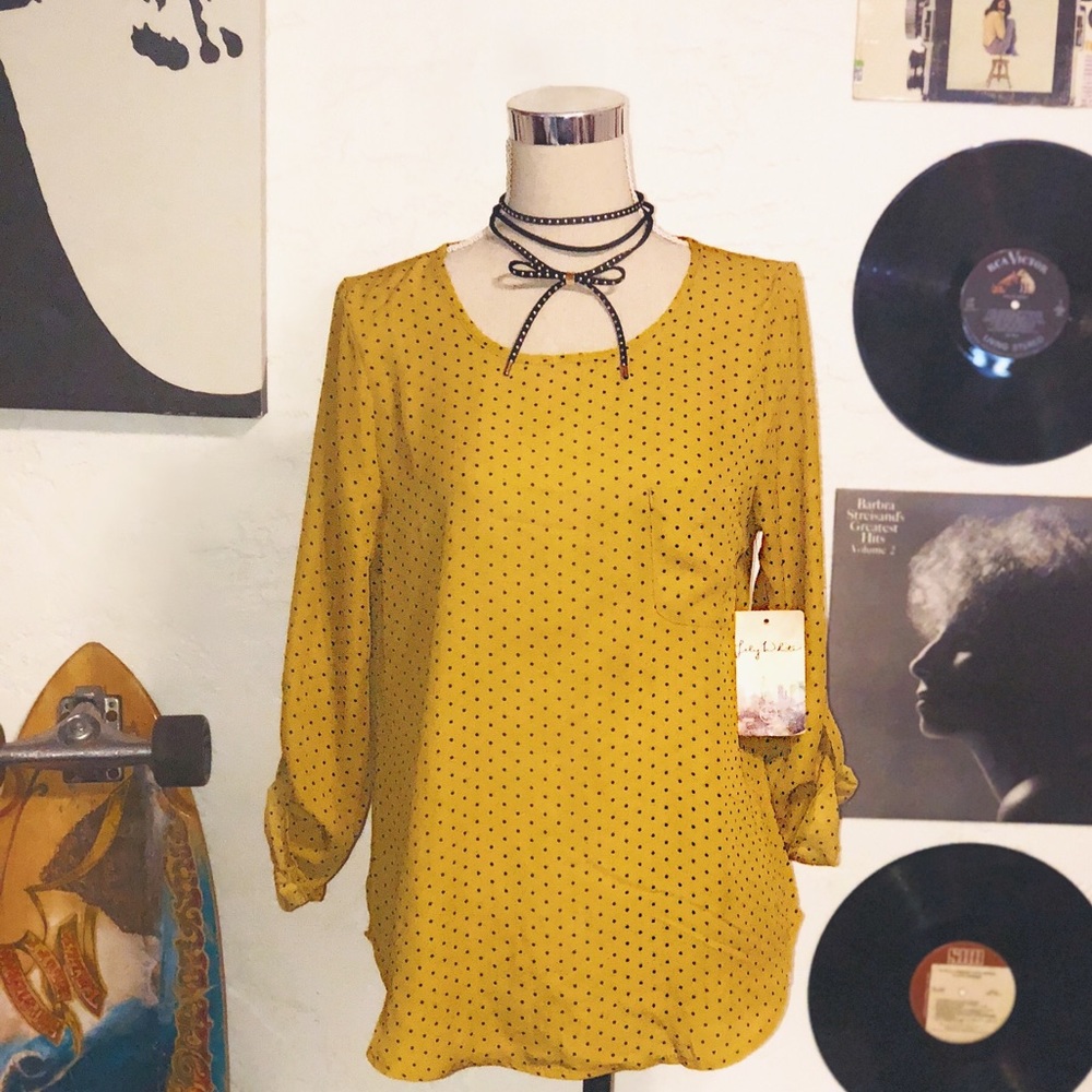 Harvest gold Polka dot blouse